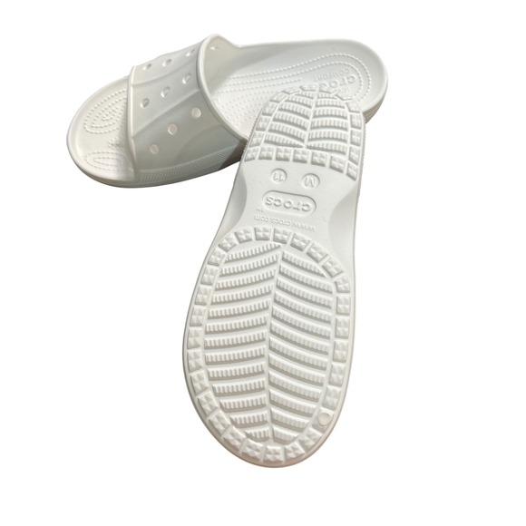 New‎ Crocs Adult Baya II Slides Sandals Men's 10 Women's 12 White Beach Shower - Picture 11 of 12